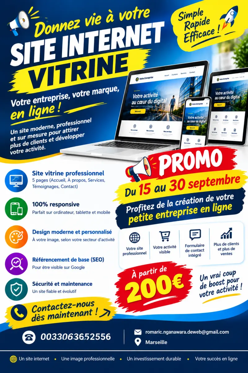 Annonce CREATION SITE  WEB