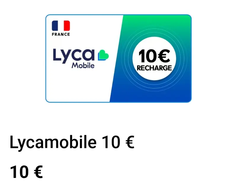 Annonce RECHARGE LYCA MOBIL